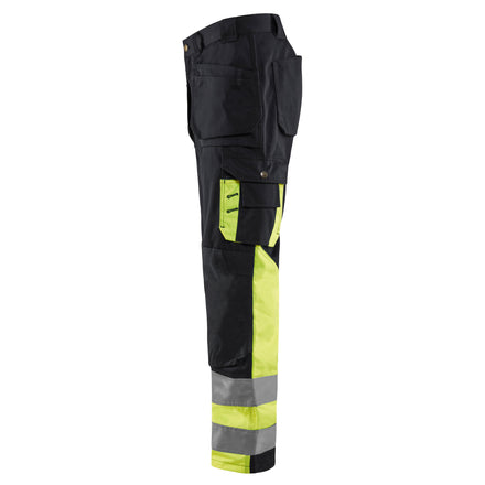 Blaklader 1529 Hi Vis Trousers Black Hi Vis Yellow Left