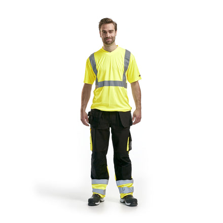 Blaklader 1529 Hi Vis Trousers Black Hi Vis Yellow Model