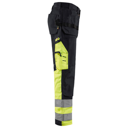 Blaklader 1529 Hi Vis Trousers Black Hi Vis Yellow Right