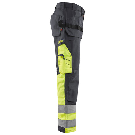 Blaklader 1529 Hi Vis Trousers Mid Grey Hi Vis Yellow Right