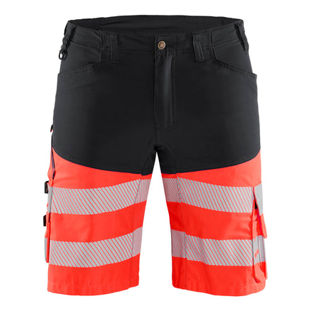 Blaklader 1541 Hi Vis Shorts With Stretch Black Hi Vis Red Main