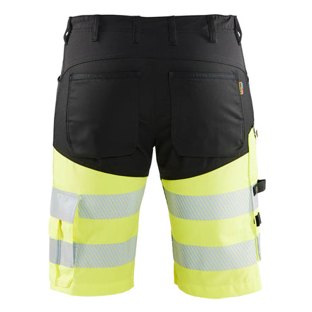 Blaklader 1541 Hi Vis Shorts With Stretch Black Hi Vis Yellow Back