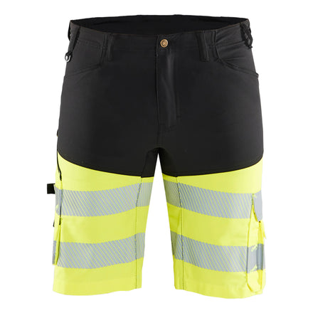 Blaklader 1541 Hi Vis Shorts With Stretch Black Hi Vis Yellow Main