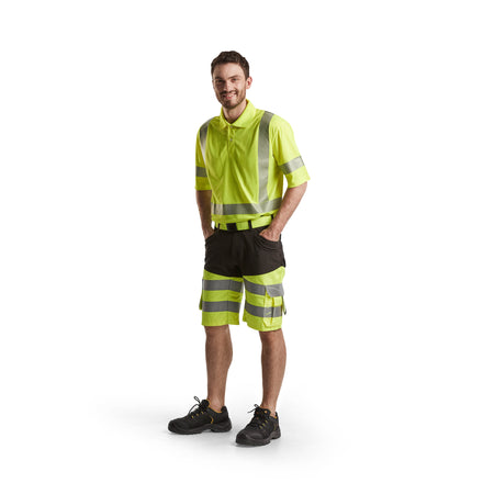 Blaklader 1541 Hi Vis Shorts With Stretch Black Hi Vis Yellow Model
