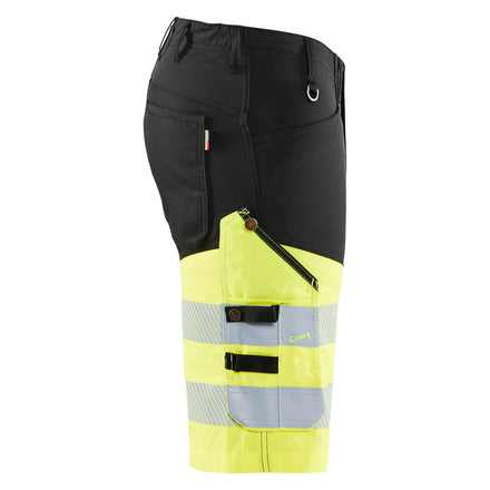 Blaklader 1541 Hi Vis Shorts With Stretch Black Hi Vis Yellow Right