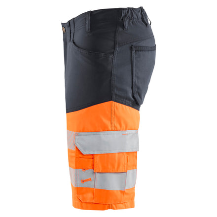 Blaklader 1541 Hi Vis Shorts With Stretch Grey Hi Vis Orange Left