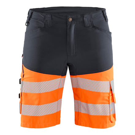 Blaklader 1541 Hi Vis Shorts With Stretch Grey Hi Vis Orange Main