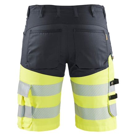 Blaklader 1541 Hi Vis Shorts With Stretch Grey Hi Vis Yellow Back