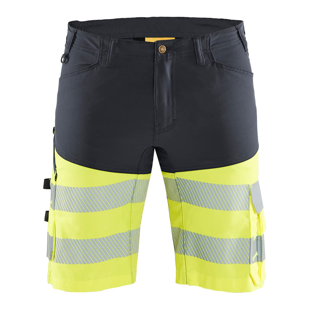 Blaklader 1541 Hi Vis Shorts With Stretch Grey Hi Vis Yellow Main