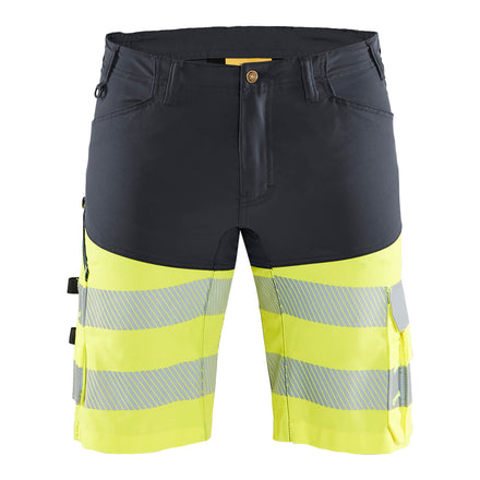 Blaklader 1541 Hi Vis Shorts With Stretch Grey Hi Vis Yellow Main