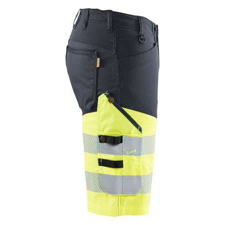 Blaklader 1541 Hi Vis Shorts With Stretch Grey Hi Vis Yellow Right