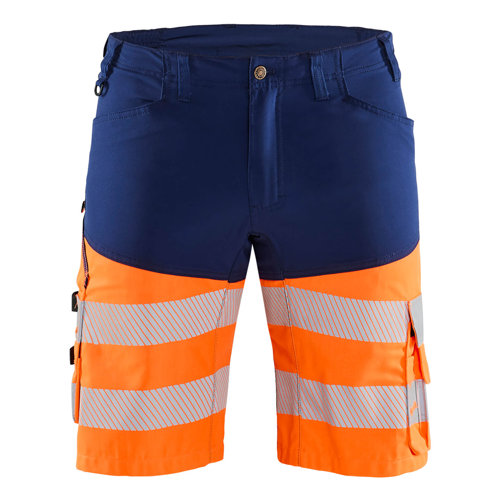 Blaklader 1541 Hi Vis Shorts With Stretch Navy Blue Hi Vis Orange Main