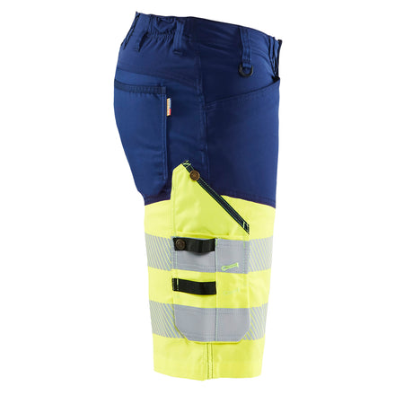 Blaklader 1541 Hi Vis Shorts With Stretch Navy Blue Hi Vis Yellow Right
