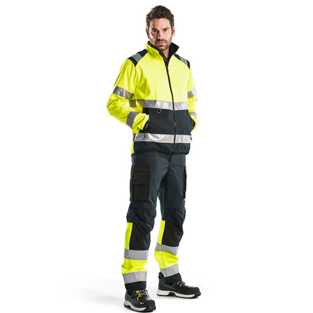 Blaklader 1562 Hi Vis Softshell Trousers Black Hi Vis Yellow Model