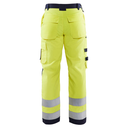 Blaklader 1578 Multinorm Craftsman Trousers Hi Vis Yellow Navy Blue Back