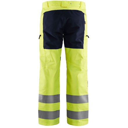 Blaklader 1585 Hi Vis Trousers With Stretch Hi Vis Yellow Black Back