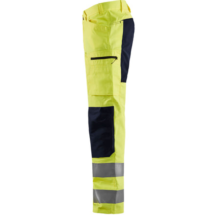 Blaklader 1585 Hi Vis Trousers With Stretch Hi Vis Yellow Black Left