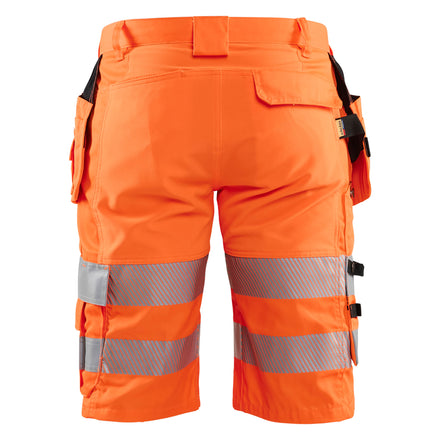 Blaklader 1586 Hi Vis Shorts With Stretch Hi Vis Orange Navy Blue Back