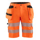 Blaklader 1586 Hi Vis Shorts With Stretch Hi Vis Orange Navy Blue Main