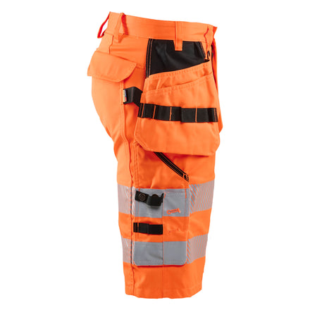 Blaklader 1586 Hi Vis Shorts With Stretch Hi Vis Orange Navy Blue Right