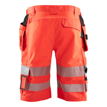 Blaklader 1586 Hi Vis Shorts With Stretch Hi Vis Red Back