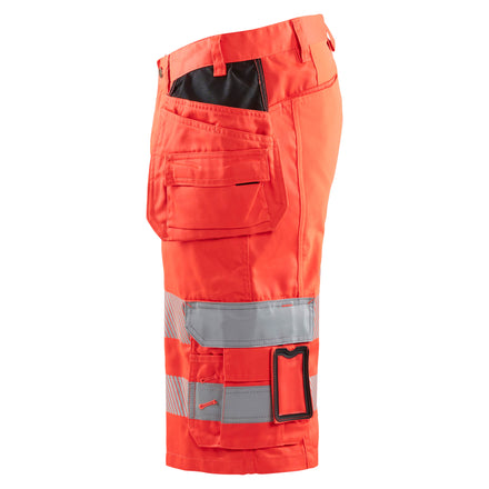 Blaklader 1586 Hi Vis Shorts With Stretch Hi Vis Red Left