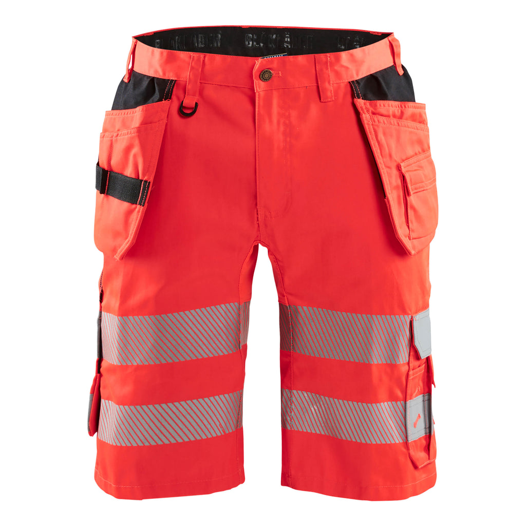 Blaklader 1586 Hi Vis Shorts With Stretch Hi Vis Red Main