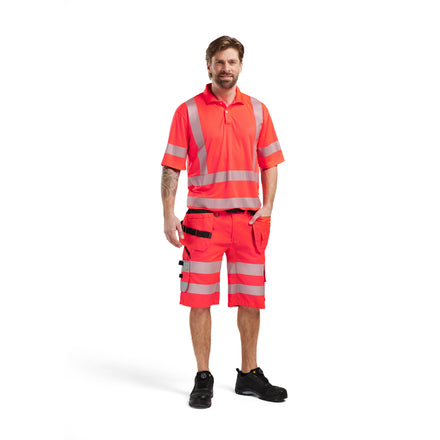 Blaklader 1586 Hi Vis Shorts With Stretch Hi Vis Red Model
