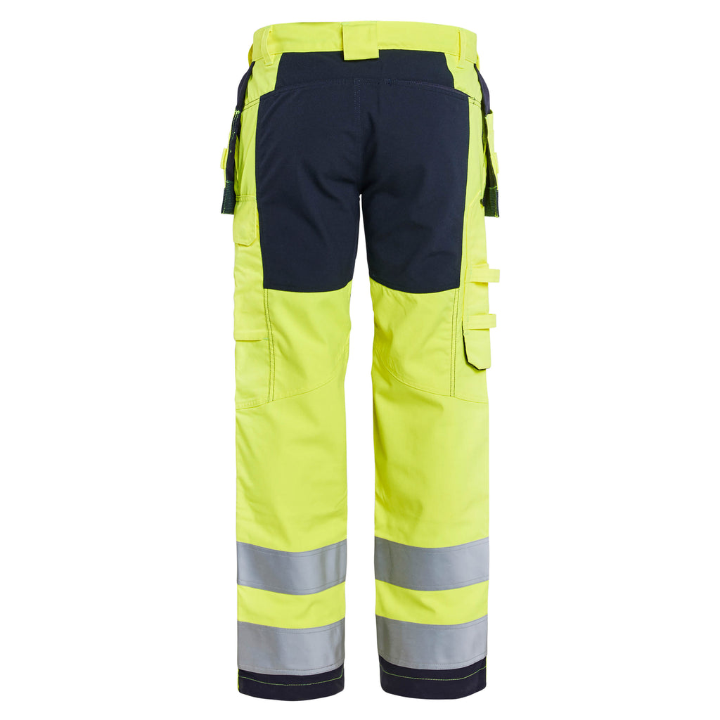 Blaklader 1587 Multinorm Inherent Trousers With Stretch Hi Vis Yellow Navy Blue Back
