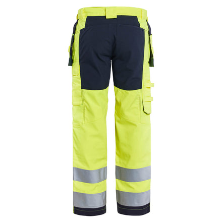 Blaklader 1587 Multinorm Inherent Trousers With Stretch Hi Vis Yellow Navy Blue Back
