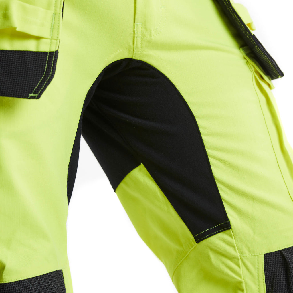 Blaklader 1587 Multinorm Inherent Trousers With Stretch Hi Vis Yellow Navy Blue Feature 2