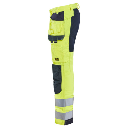 Blaklader 1587 Multinorm Inherent Trousers With Stretch Hi Vis Yellow Navy Blue Left
