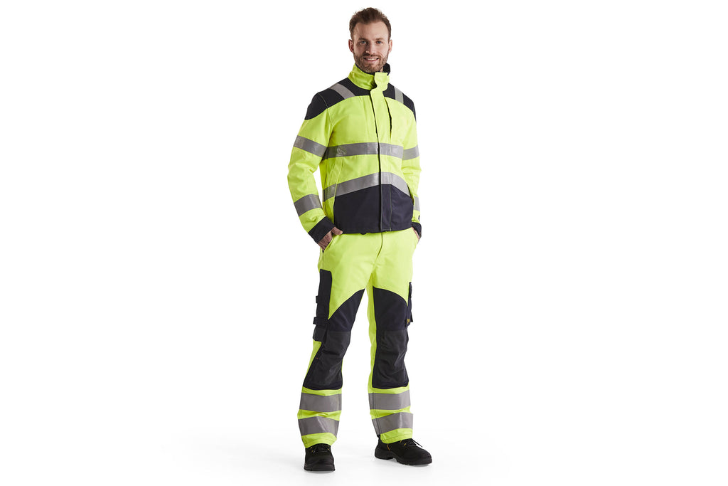 Blaklader 1588 Hi-Vis Yellow/Navy Blue Arc Flash & Fire Retardant Multinorm Inherent Trousers