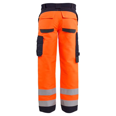 Blaklader 1588 Multinorm Inherent Trousers Hi Vis Orange Navy Blue Back