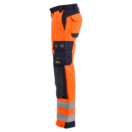 Blaklader 1588 Multinorm Inherent Trousers Hi Vis Orange Navy Blue Left