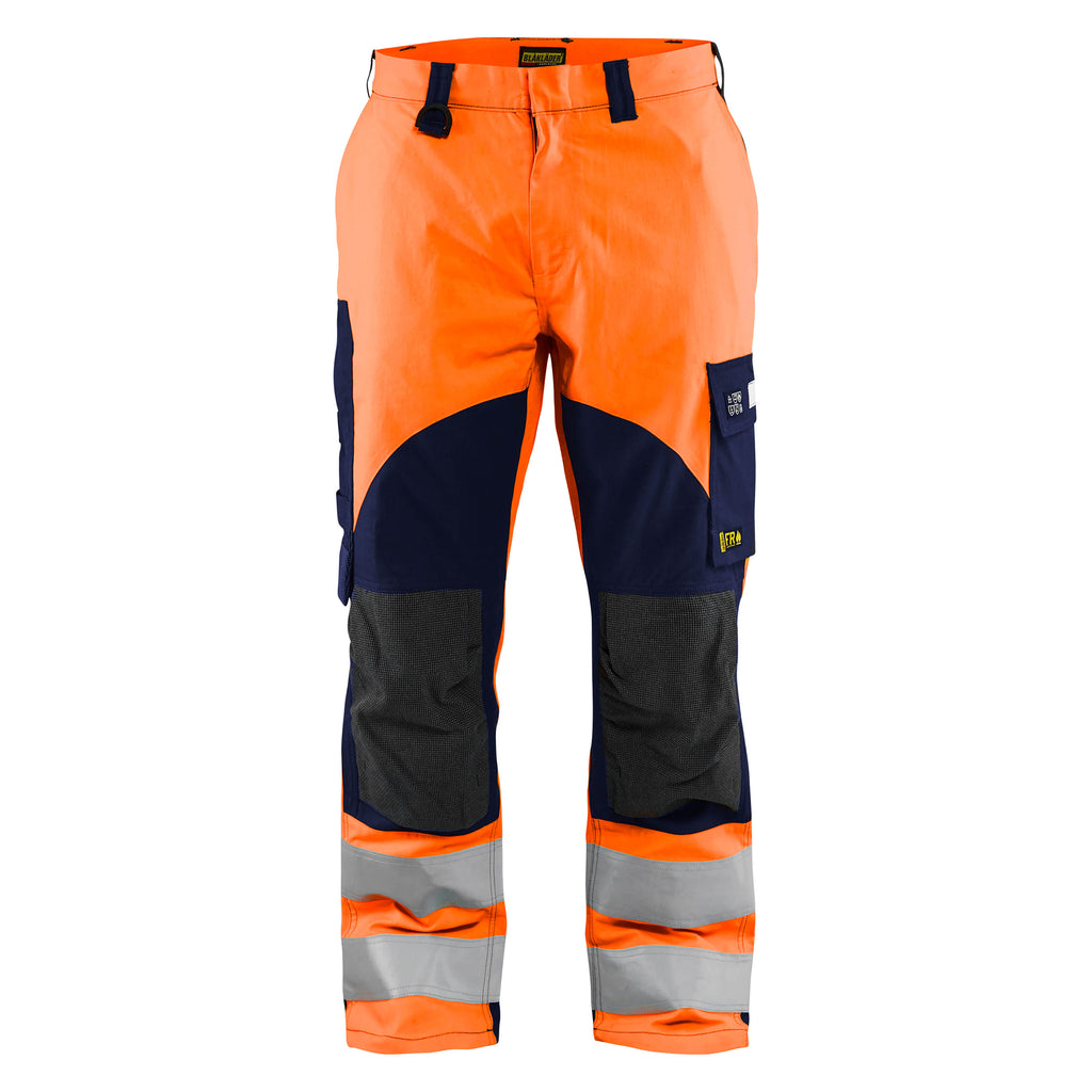 Blaklader 1588 Multinorm Inherent Trousers Hi Vis Orange Navy Blue Main