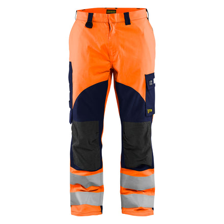 Blaklader 1588 Multinorm Inherent Trousers Hi Vis Orange Navy Blue Main