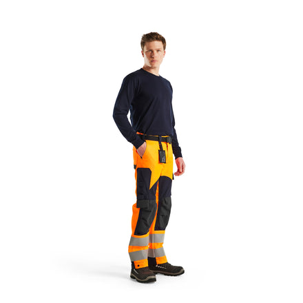 Blaklader 1588 Multinorm Inherent Trousers Hi Vis Orange Navy Blue Model