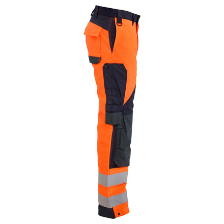 Blaklader 1588 Multinorm Inherent Trousers Hi Vis Orange Navy Blue Right