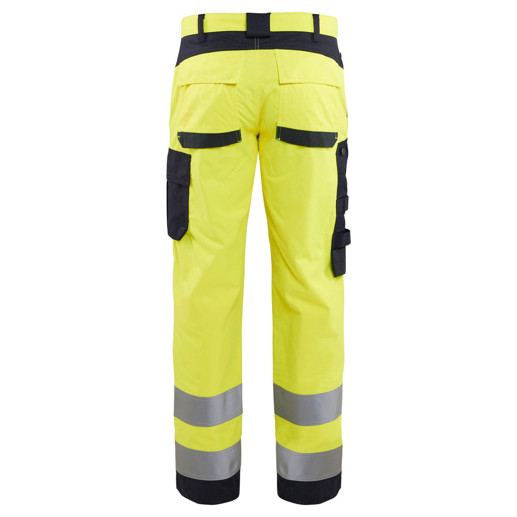 Blaklader 1588 Multinorm Inherent Trousers Hi Vis Yellow Navy Blue Back