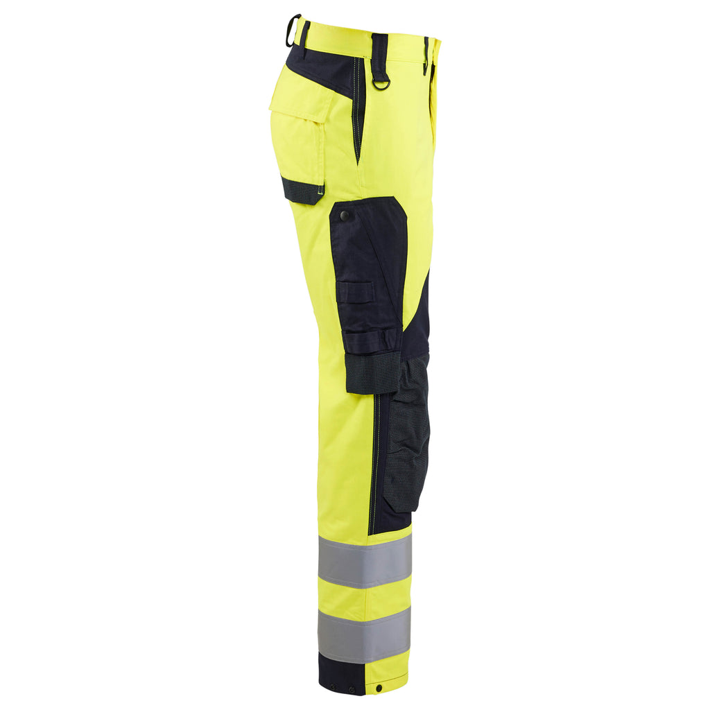Blaklader 1588 Multinorm Inherent Trousers Hi Vis Yellow Navy Blue Right