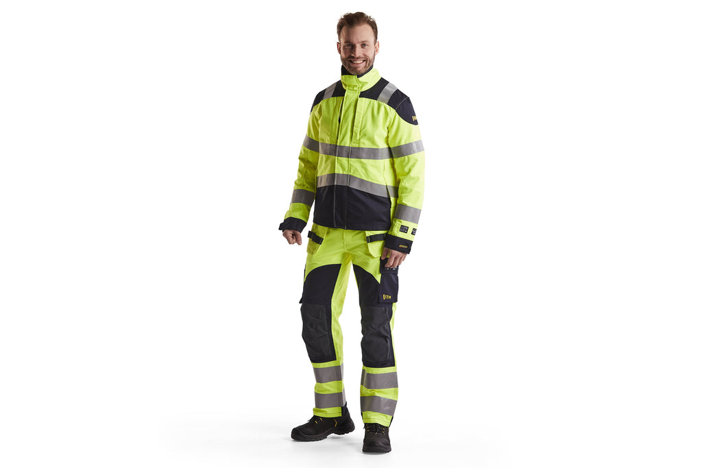 Blaklader 1589 Hi-Vis Yellow/Navy Blue Arc Flash & Fire Retardant Multinorm Inherent Trousers