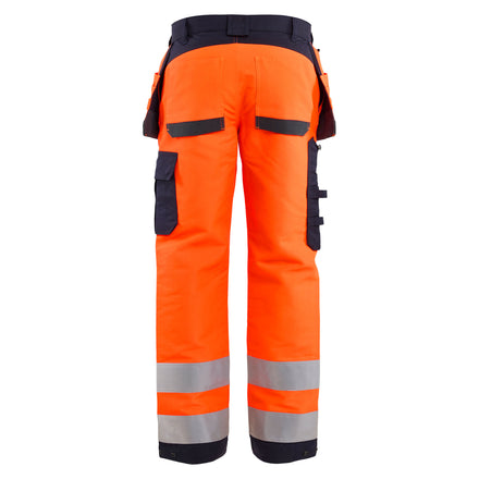 Blaklader 1589 Multinorm Inherent Trousers Hi Vis Orange Navy Blue Back