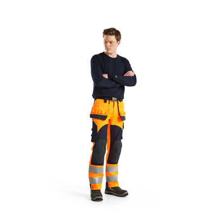 Blaklader 1589 Multinorm Inherent Trousers Hi Vis Orange Navy Blue Model