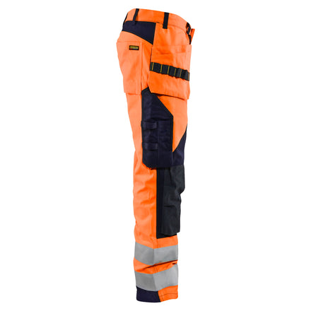 Blaklader 1589 Multinorm Inherent Trousers Hi Vis Orange Navy Blue Right