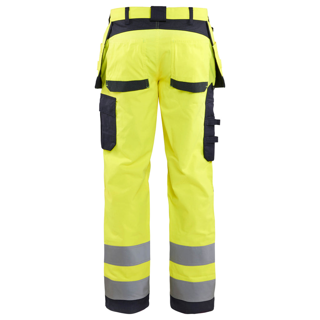 Blaklader 1589 Multinorm Inherent Trousers Hi Vis Yellow Navy Blue Back