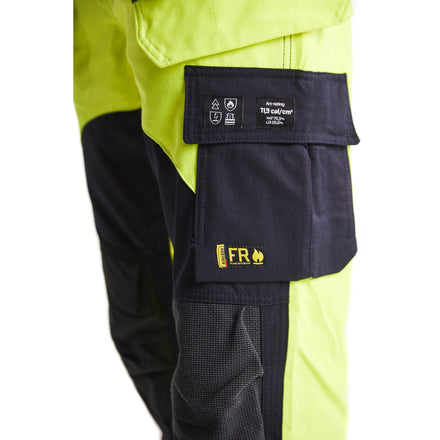 Blaklader 1589 Multinorm Inherent Trousers Hi Vis Yellow Navy Blue Feature 1