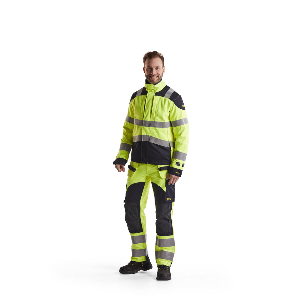 Blaklader 1589 Multinorm Inherent Trousers Hi Vis Yellow Navy Blue Model