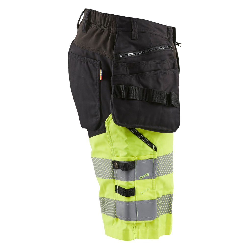 Blaklader 1596 Hi Vis Shorts With Stretch Black Hi Vis Yellow Right