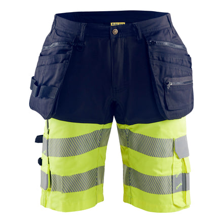 Blaklader 1596 Hi Vis Shorts With Stretch Navy Blue Hi Vis Yellow Main